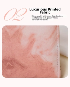 Close-up of marble texture pink leather with scratch-resistant surface and fine stitching