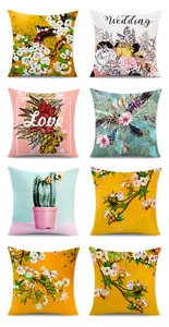 Détails de housses de coussin carrées en huit styles d'impression numérique vintage
