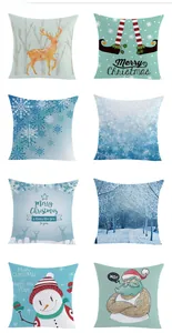 Selection of 8 digital print Christmas pillowcases featuring reindeer and snowflake patterns