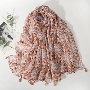 Écharpe bohème à imprimé géométrique avec glands, châle d'hiver rose et marron doux