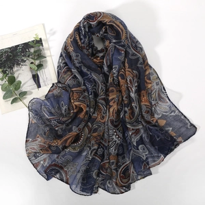 Vintage Paisley Print Σκουλαρίκια Νήμα Μπαλί Γυναικείο Ελαφρύ Σάλι Προστασίας από τον Ήλιο Μποέμ Μαντήλι για Ταξίδι