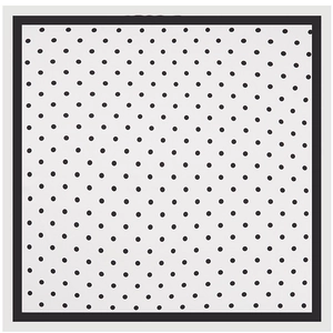 Élégant foulard en soie de 70 cm blanc à pois noirs et bordure pour un style polyvalent