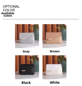 Four color options for the retro woven crossbody bag featuring a golden chain strap