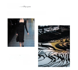 Detail view of the black slim fit midi dress with a square neckline and color palette