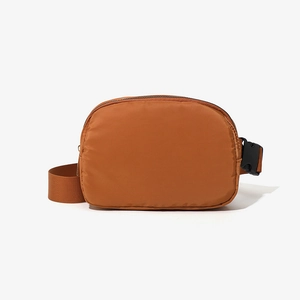 Dames Minimalistische Nylon Borsttas Verstelbare Riem Metalen Rits Casual Crossbody Heuptas Reizen Mobiele Telefoon Portemonnee