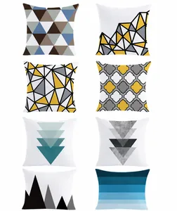 Detailed grid showing eight geometric pattern variants of peach skin pillow covers