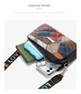 Crossbody bag interior showing capacity for phone, wallet, and portable power bank