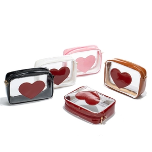 Sac Bandoulière Transparent En PVC Pour Femmes Motif Cœur Sac Caméra Carré Avec Large Sangle Colorée Mode Décontracté