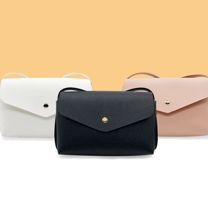 Sac À Bandoulière Femmes Cuir PU Grain De Litchi Enveloppe Petit Carré Sac À Épaule Bouton Métallique Doré Décontracté