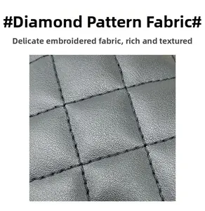 Dettaglio ravvicinato della pelle nera trapuntata con cuciture a diamante di lusso