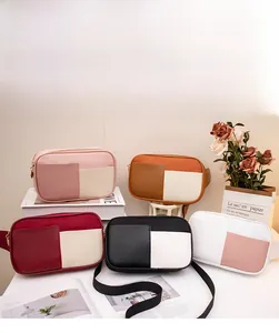Détails de sacs de poitrine croisés multicolores en divers coloris de similicuir chic
