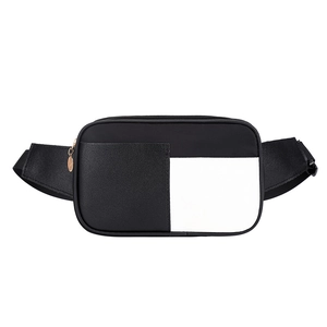 Sac de poitrine contrasté noir et blanc pour femme avec bandoulière réglable et poche