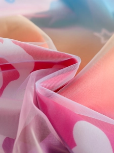 Rainbow mesh tutu skirt with white star prints and gradient dreamy pastel colors