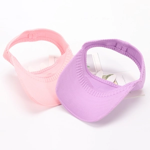 Visiere parasole per bambini con orecchie di coniglio 3D rosa e viola per l'estate