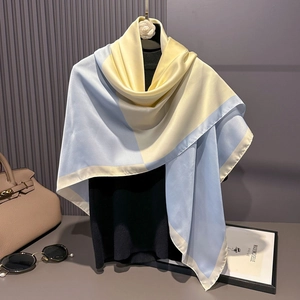 Elegant Square Scarf Satin Faux Satin Color Block Hijab For Women Lightweight Versatile Chic Fashion Head Wrap