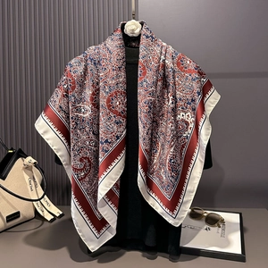 Vintage Paisley Square Scarf Satin Satin Feel Elegant Floral Print Hair Wrap Neck Head Scarf For Women