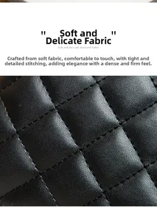 Macro shot of black quilted leather texture with fine stitching on a diamond crossbody bag