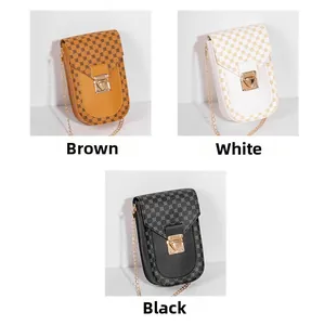 Three mini crossbody phone bags with vintage patterns and heart-shaped metal locks