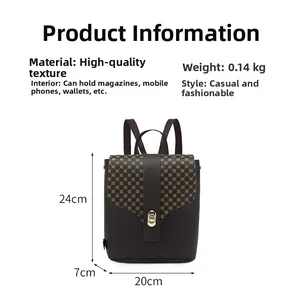 Detailed size specifications for mini crossbody phone bag measuring 20x24x7cm and 0.14kg