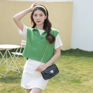 Vertical green plaid crossbody phone bag with chain strap and gold buckle for women