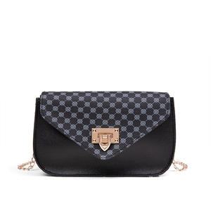 Mini floral flap crossbody phone bag with gold chain strap and metallic push lock