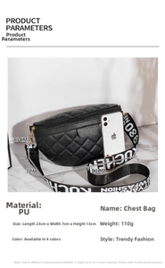 Detaillierte Maße der schwarzen gesteppten Gürteltasche mit 23cm mal 7cm mal 13cm