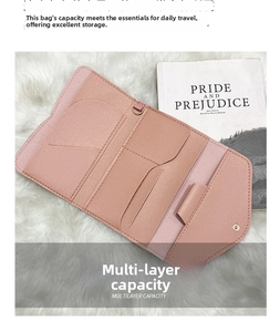Pink lychee texture bifold clutch wallet with multiple card slots and interior compartments