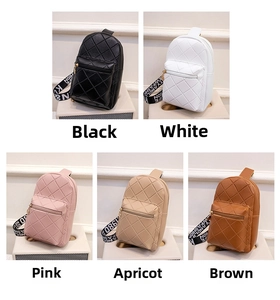 Quilted chest bags for women in black, white, pink, apricot, and brown colors