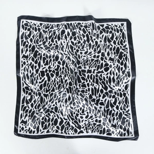 Leopard Print Satin Square Scarf Women Neck Scarf Fashion Hair Band Headscarf Polka Dot Paisley Pattern Accessory