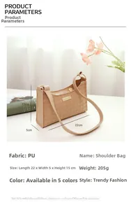 Detail view of light brown PU underarm bag with checkerboard pattern and dimensions