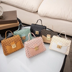 Women Vintage Printed Handbag Fashion PU Leather Small Square Bag With Chain Crossbody Shoulder Bag For Daily Ladies Jewelry