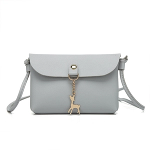 Women Mini Crossbody Bag Pu Leather Cell Phone Bag With Golden Deer Pendant Flap Cover Casual Daily Small Shoulder Bag