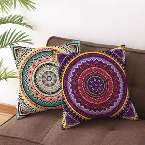 Boho Mandala peach skin pillow covers set of two for sofa decorative home decor