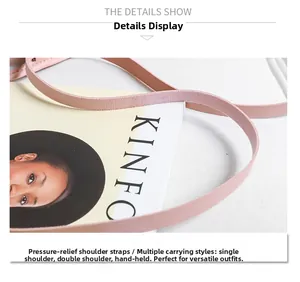 Tracolla in pelle rosa con design a scarico di pressione per borse multifunzionali