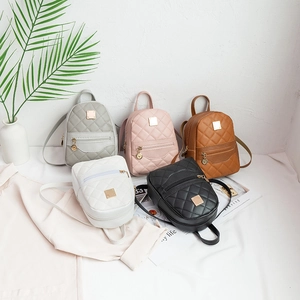 Damen Mini Rucksack Gestepptes PU Leder Rautenmuster Mode Kleine Reisetasche Goldene Hardware Verstellbare Träger