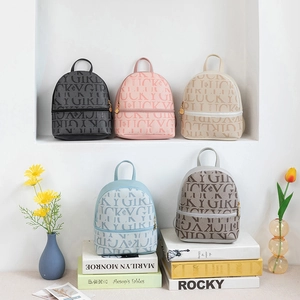 Dames Mode Letterprint Mini Rugzak PU Leer Lucky Girl Kleine Schoudertas Casual Crossbody Handtas Reizen Telefoon Portemonnee