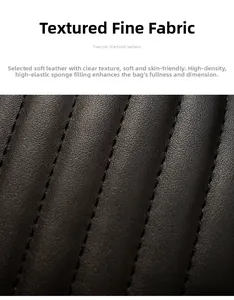 Macro shot of vertical stitched black leather texture with high-density padding