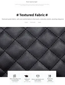 Detail of black quilted leather texture showing high-quality stitching and soft finish