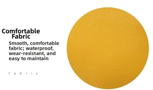 Close-up of waterproof yellow lychee textured leather with wear-resistant surface