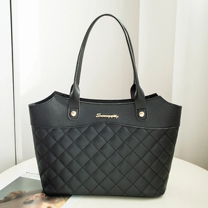 Borsa Tote In Pelle PU Trapuntata Grande Capacità Motivo A Rombi Borsa A Mano Da Donna Moda Europea Borsa A Tracolla