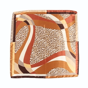 Leopard Print Satin Viereckiges Halstuch Geometrisch Satinnähnlich Kopftuch Für Haar Tasche Accessoire Mode Elegant Damen