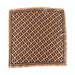 Square Scarf Satin Tencel Satin Letter Print Geometric Pattern Fashion Neck Tie Headscarf Decorative Accessory For Women