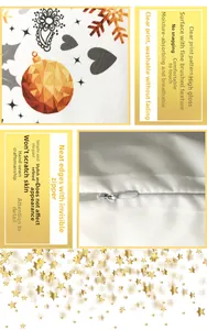 Detail of Christmas pillowcase showing digital gold print and hidden zipper closure