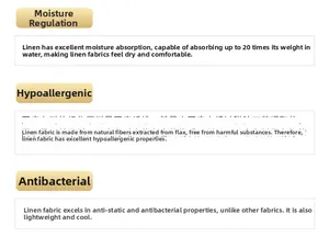 Detailed fabric chart of linen polyester pillowcase showing breathable antibacterial features