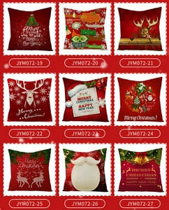 Collection of Christmas pillow covers featuring reindeer and Santa Claus designs