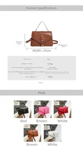 Guida alle taglie e opzioni colore per borsa a tracolla trapuntata in pelle PU donna