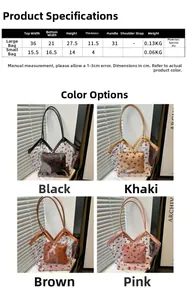 Detail view of transparent cherry print tote bags in four colors with inner PU pouches