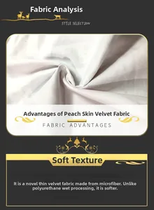 Vue détaillée de la texture du tissu peau de pêche blanc doux et finition microfibre