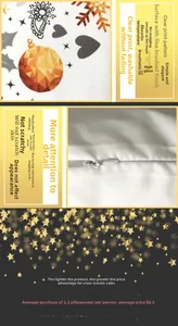 Vue détaillée d'une taie d'oreiller avec fermeture éclair invisible et motifs de Noël