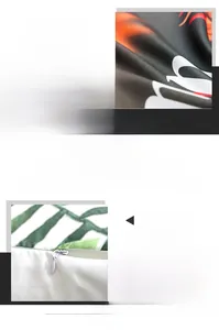 Detail van perzikhuid kussensloop met digitale print en onzichtbare ritssluiting